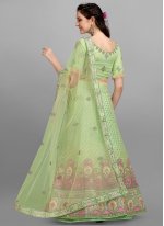 Excellent Embroidered Green A Line Lehenga Choli