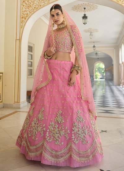 Excellent Pink Sequins Lehenga Choli