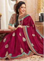 Excellent Rupali Ganguly Magenta Fancy Fabric Classic Designer Saree