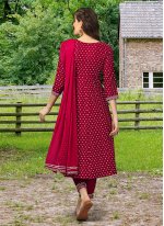 Exciting Maroon Embroidered Party Wear Kurti
