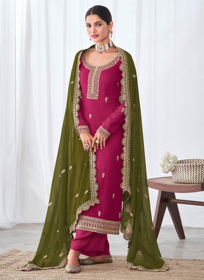 Rani Pink Colour Sharara Salwar Kameez,reyon Silk Sharara Salwar  Kameez,bollywood Style Embroidery Work Sharara Salwar Suit,exclusive Suit -  Etsy Finland