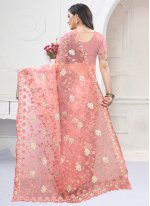 Exotic Pink Net Designer Saree