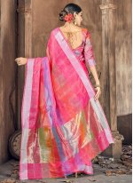 Exotic Pink Woven Cotton Silk Traditional Saree