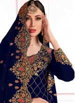 Exquisite Embroidered Party Designer Straight Suit
