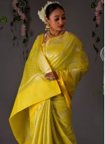 Exquisite Yellow Weaving Designer Traditional Saree