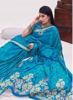 Extraordinary Banarasi Silk Blue Classic Saree