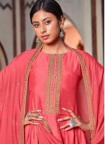 Extraordinary Cotton Silk Rose Pink Designer Palazzo Salwar Kameez
