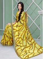 Extraordinary Printed Faux Georgette Trendy Saree