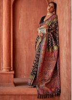 Exuberant Brown Weaving Pashnima Silk Classic Saree