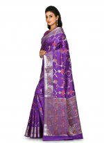 Exuberant Purple Weaving Designer Saree