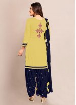 Eye-Catchy Cotton Resham Yellow Trendy Salwar Kameez