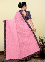 Eye-Catchy Pink Jacquard Classic Saree