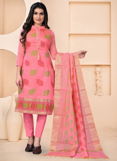 Fab Pink Woven Pant Style Suit