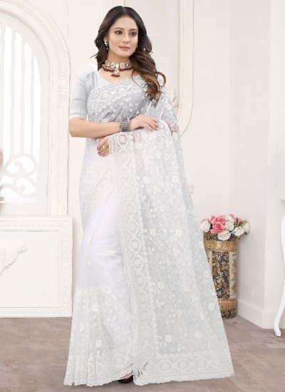 Fabulous Embroidered Net Classic Saree