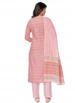 Fabulous Printed Pink Cotton Readymade Suit