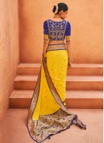 Fabulous Silk Weaving Yellow Trendy Saree