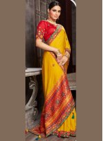 Fancy Fabric Designer Saree in Yellow