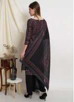 Fancy Fabric Designer Straight Salwar Kameez in Black