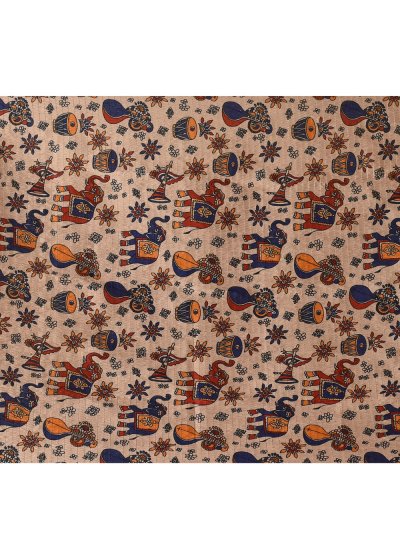 Fancy Fabric Digital Print Brown Trendy Saree