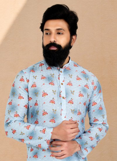 Fancy Fabric Multi Colour Digital Print Kurta Pyjama