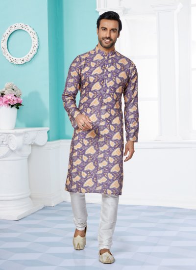 Fancy Fabric Multi Colour Kurta Pyjama