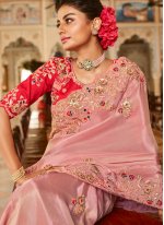 Fancy Fabric Pink Designer Traditional Saree