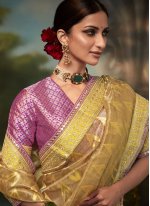 Fancy Fabric Saree in Gold