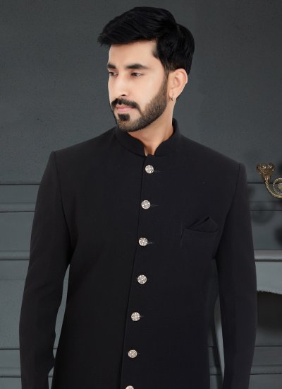 
                            Fancy Imported Indo Western in Black