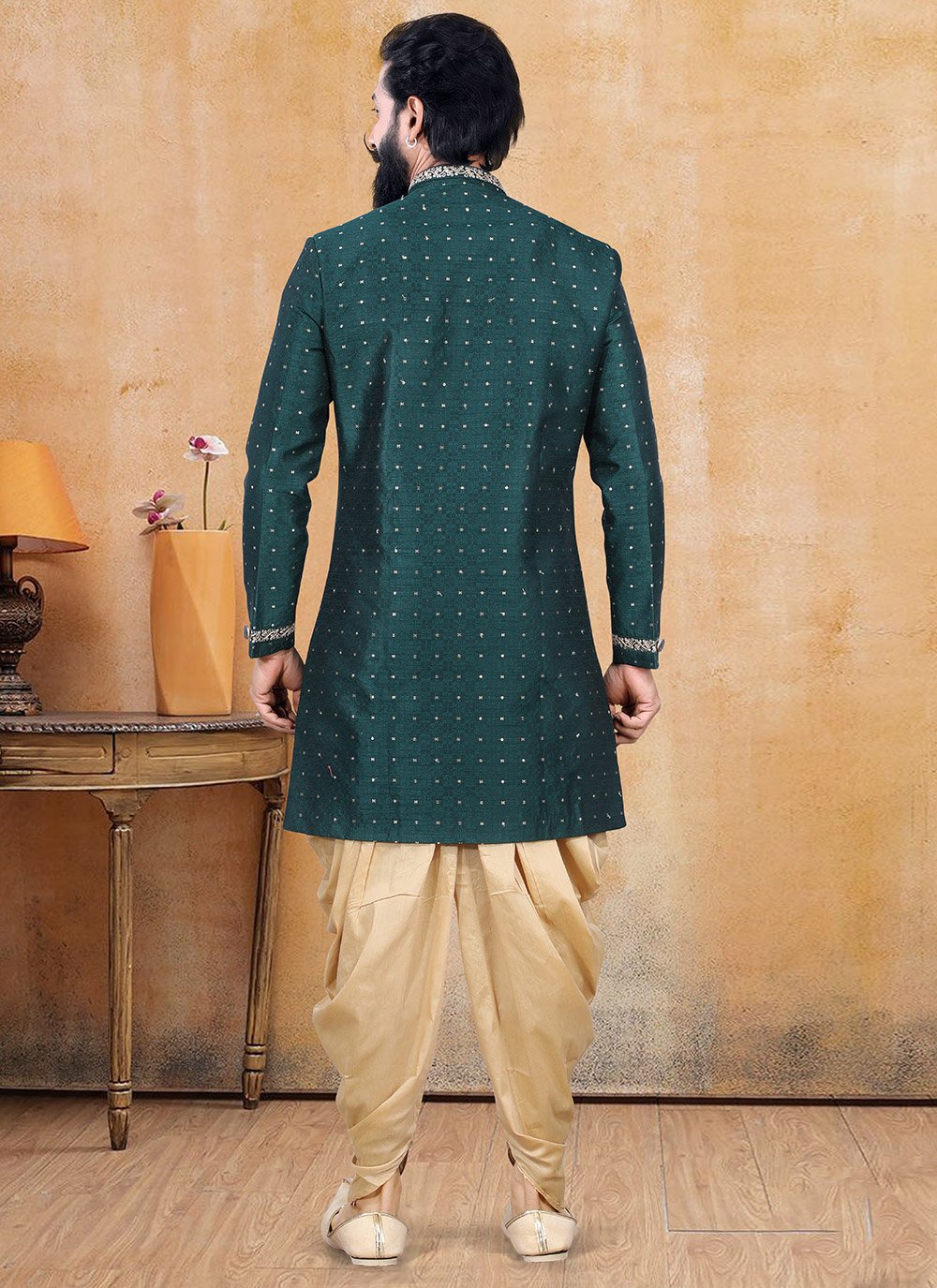 Dhoti kurta with discount blazer