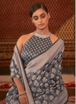 Fancy Pashnima Silk Traditional Designer Saree in Grey