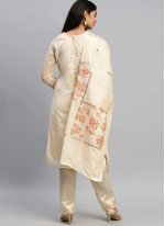 Fancy Silk Designer Pakistani Suit in Cream