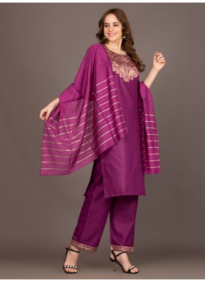 Fantastic Cotton Hot Pink Patchwork Trendy Salwar Kameez