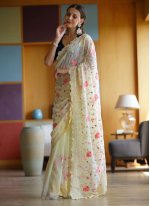 Fascinating Embroidered Organza Contemporary Style Saree
