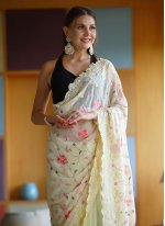 Fascinating Embroidered Organza Contemporary Style Saree