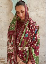 Fascinating Maroon Swarovski Patola Silk  Traditional Saree
