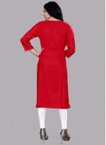 Fascinating Red Festival Party Wear Kurti