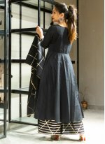 Fashionable Black Lace Designer Palazzo Suit
