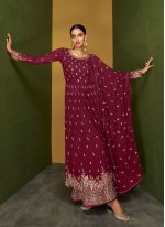 Fashionable Embroidered Pure Georgette Palazzo Designer Suit