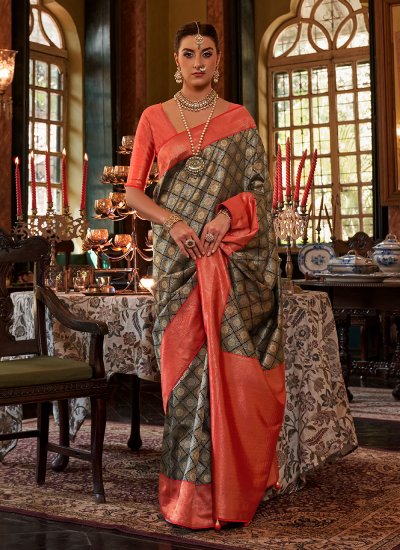 Fashionable Kanjivaram Silk Ceremonial Contemporary Saree