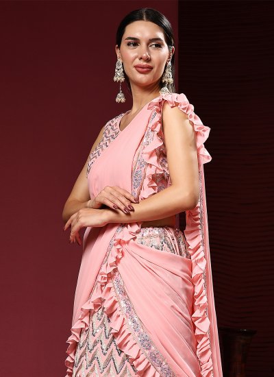Fashionable Pink Viscose Readymade Lehenga Choli