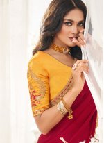 Fashionable Red Silk Trendy Saree
