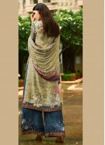 Faux Crepe Multi Colour Designer Pakistani Suit