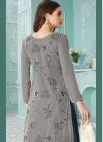 Faux Georgette Designer Palazzo Suit in Grey