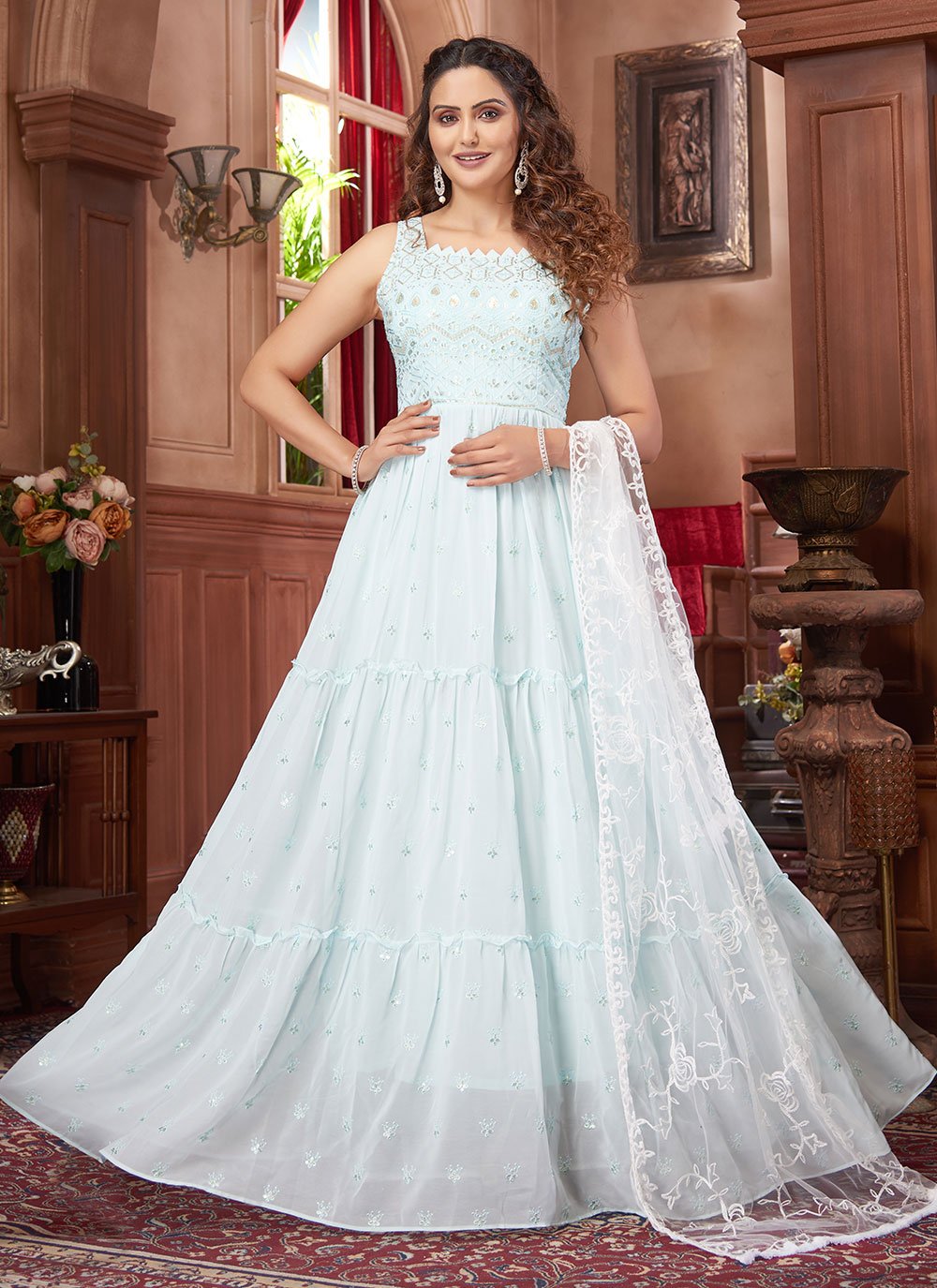 navy blue prom dresses strapless Pretty Mermaid Strapless Prom Dresses With Ruffle Long Evening Dress C –  BlingDress main image 1