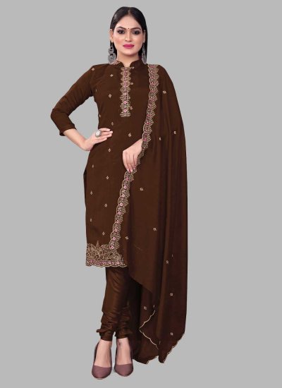 Festal Brown Casual Straight Suit