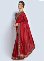Festal Vichitra Silk Embroidered Trendy Saree