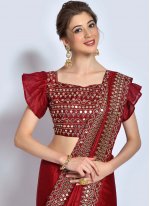 Festal Vichitra Silk Embroidered Trendy Saree