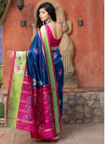 Fetching Blue Weaving Patola Silk  Bollywood Saree