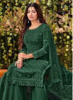 Fetching Green Ceremonial Palazzo Salwar Suit