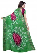 Fine Fancy Green and Hot Pink Designer Traditional Saree